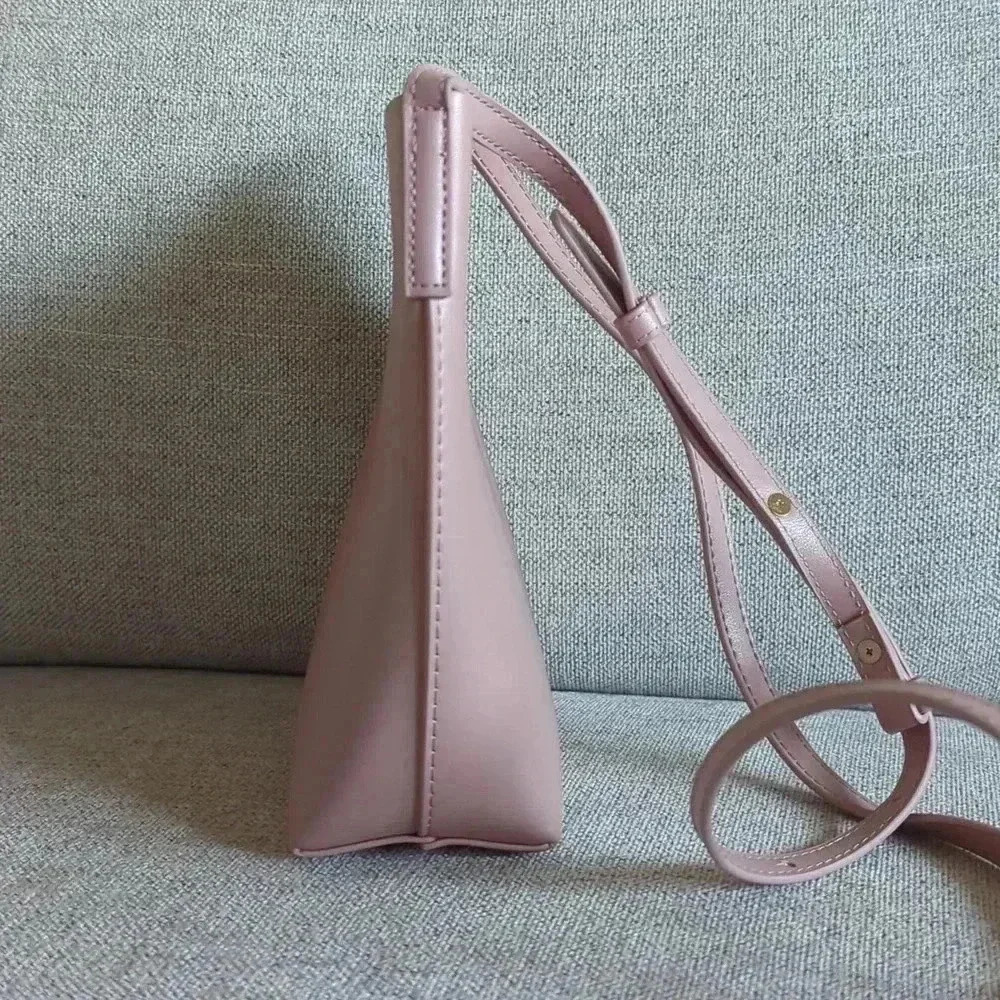 Light Pink Vegan Leather Crossbody Purse Samara - Picture 6 of 7